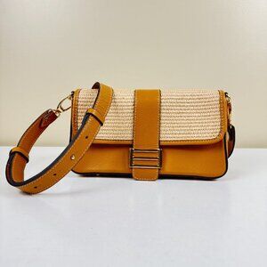 Like New Divina Firenze Leather Crossbody Flap Bag
